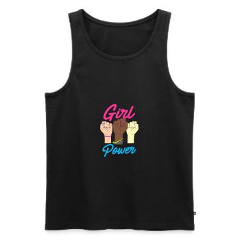 Cadeau de T-shirt féministe de puissance douce de fille - Débardeur bio Premium Homme - noir - Devant - AI Model Male 178 light (178cm)