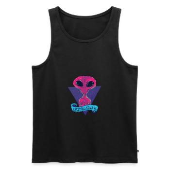 Alien Ufo Greeting Humans Cadeau De Dessins Animés - Débardeur bio Premium Homme - noir - Devant - AI Model Male 178 light (178cm)