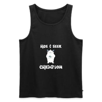 Hide and Seek Yeti - Männer Premium Bio Tank Top - Schwarz - Vorne - Michal (187cm)