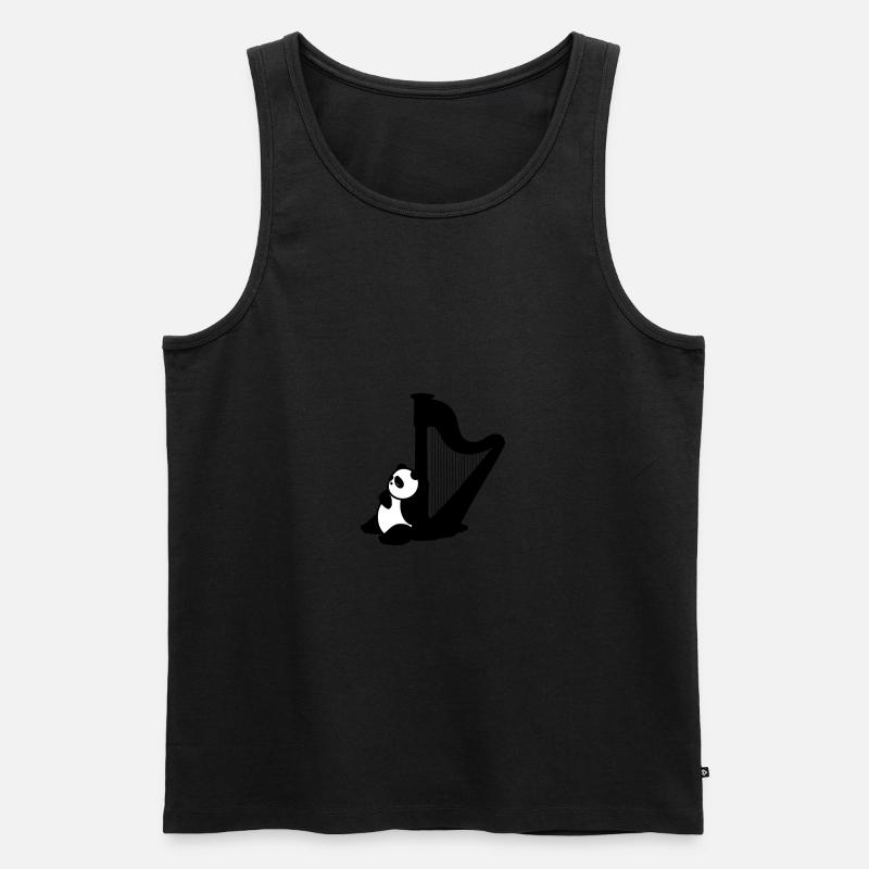 Harfe - Männer Premium Bio Tank Top - Schwarz