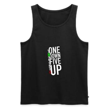 One down five up – 1N23456 - Men's Premium Organic Tank Top - black - Front - AI Model Male 178 light (178cm)