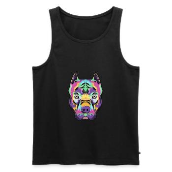Bully Pit Bull Terrier Wasserfarbe Geschenk - Männer Premium Bio Tank Top - Schwarz - Vorne - Michal (187cm)