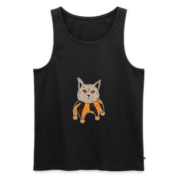 Chat d'Halloween - Débardeur bio Premium Homme - noir - Devant - AI Model Male 178 light (178cm)