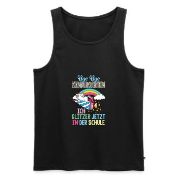 Einhorn 1. Klasse Einschulung Schulanfang Geschenk - Männer Premium Bio Tank Top - Schwarz - Vorne - Michal (187cm)
