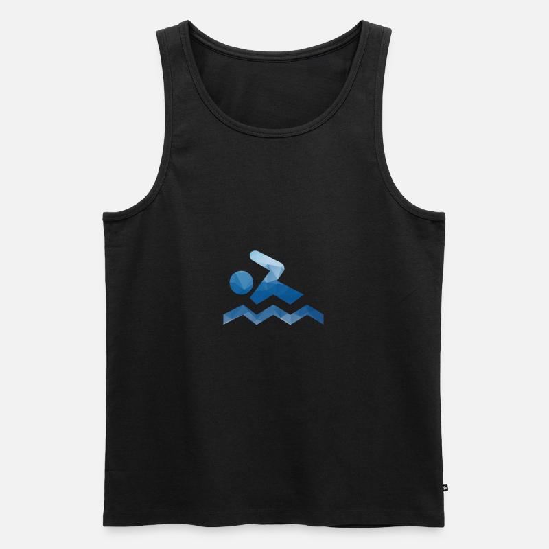 Schwimmer - Männer Premium Bio Tank Top - Schwarz
