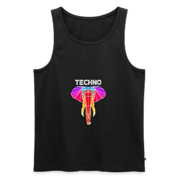 techno elephant - Men's Premium Organic Tank Top - black - Front - AI Model Male 178 light (178cm)