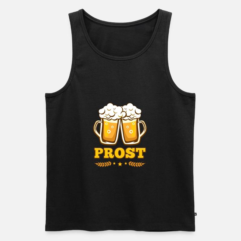 Prost Bier - Männer Premium Bio Tank Top - Schwarz