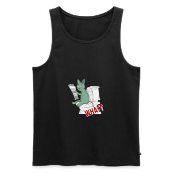 Cat On The Toilet Cat On The Can Toilet Bathroom - Men's Premium Organic Tank Top - black - Front - Michal (187cm)