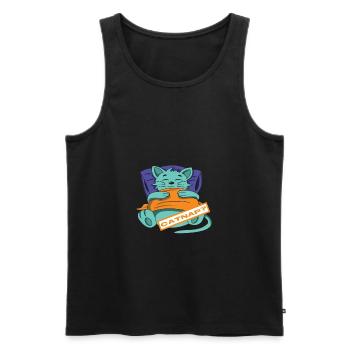 Cat Sleeping Cat Nap Pet Bed - Men's Premium Organic Tank Top - black - Front - AI Model Male 178 light (178cm)