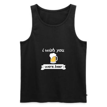 Je vous souhaite une bière bière - Débardeur bio Premium Homme - noir - Devant - AI Model Male 178 light (178cm)