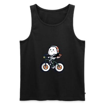 Sushi sur un vélo - Débardeur bio Premium Homme - noir - Devant - Michal (187cm)