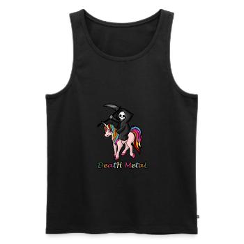 Death Metal Einhorn Skelett Sensenmann Geschenk - Männer Premium Bio Tank Top - Schwarz - Vorne - Michal (187cm)