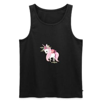 Bébé Fille cadeau de licorne bébé - Débardeur bio Premium Homme - noir - Devant - Michal (187cm)