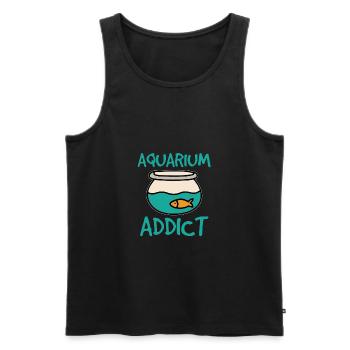 Addicted to aquarium - Men's Premium Organic Tank Top - black - Front - AI Model Male 178 light (178cm)
