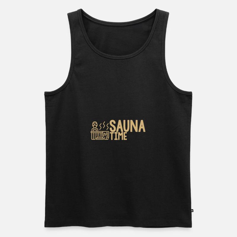 Sauna - Männer Premium Bio Tank Top - Schwarz