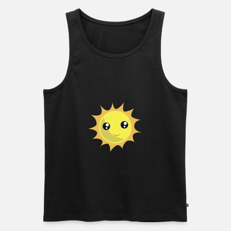 Lächelnde Sonne - Männer Premium Bio Tank Top - Schwarz