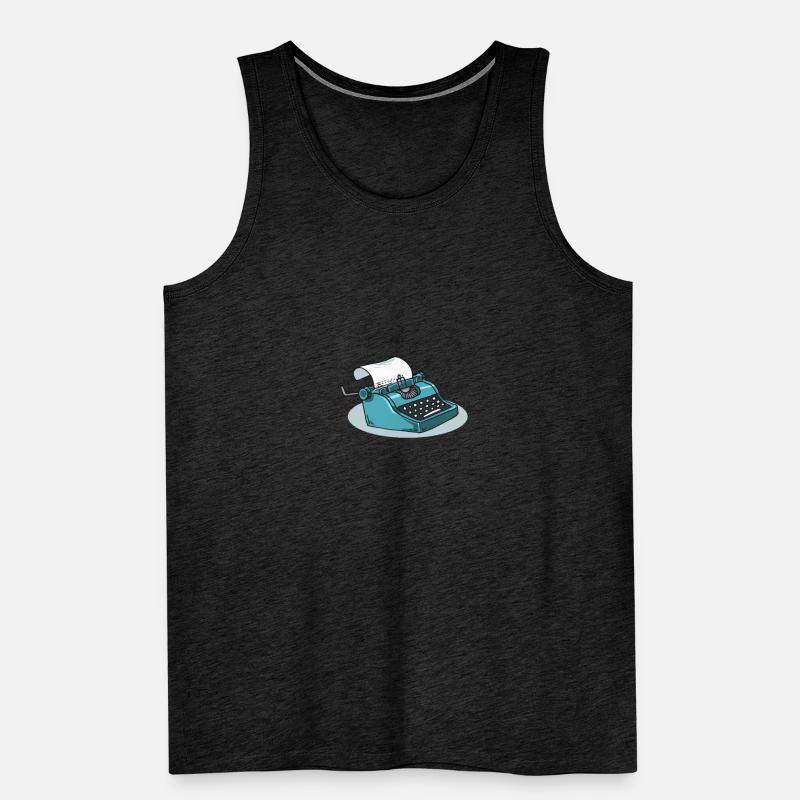 Typewriter Writing Author Copywriter Book Men's Premium Organic Tank Top