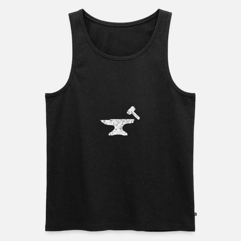 Schmied Hammer Mittelalter - Männer Premium Bio Tank Top - Schwarz