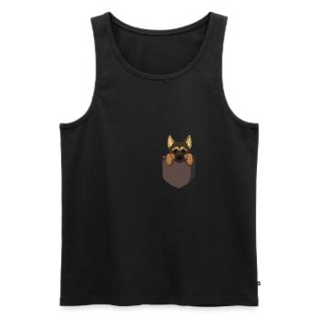 German shepherd puppy in bag gift - Men's Premium Organic Tank Top - black - Front - Michal (187cm)