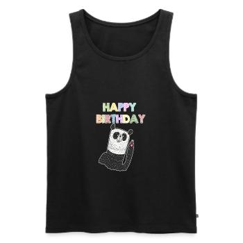Anniversaire chemise enfant - Débardeur bio Premium Homme - noir - Devant - AI Model Male 178 light (178cm)