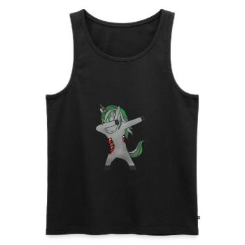 Halloween Dabbing Zombie Unicorn - Men's Premium Organic Tank Top - black - Front - Michal (187cm)