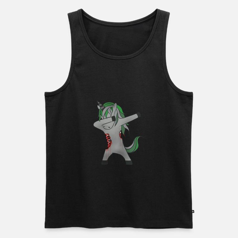 Halloween Dabbing Zombie Einhorn - Männer Premium Bio Tank Top - Schwarz