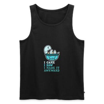 Turtle funny saying embarrassing reptile animal - Men's Premium Organic Tank Top - black - Front - AI Model Male 178 light (178cm)