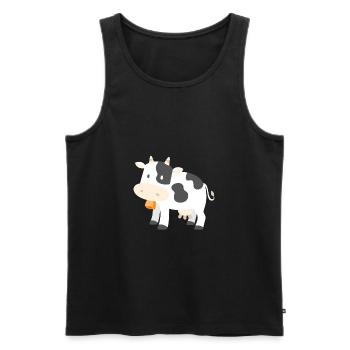 Bande dessinée vache fermier fermier cadeau dessin animé - Débardeur bio Premium Homme - noir - Devant - Michal (187cm)