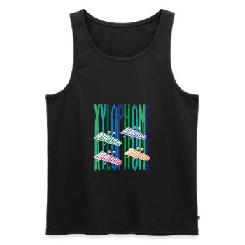 Xylophone arc-en-ciel - Débardeur bio Premium Homme - noir - Devant - AI Model Male 178 light (178cm)