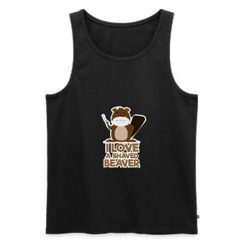 I love a shaven beaver saying gift - Men's Premium Organic Tank Top - black - Front - AI Model Male 178 light (178cm)