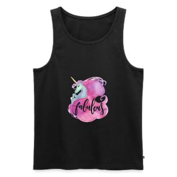 Unicorn Fabulous / Fantastic - Men's Premium Organic Tank Top - black - Front - Michal (187cm)