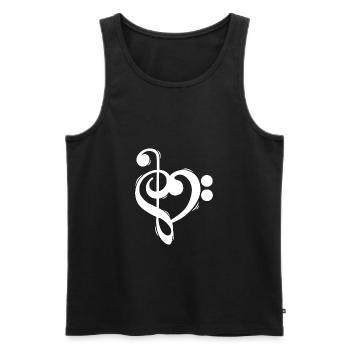 Clef treble clef bass clef shirt - Men's Premium Organic Tank Top - black - Front - AI Model Male 178 light (178cm)
