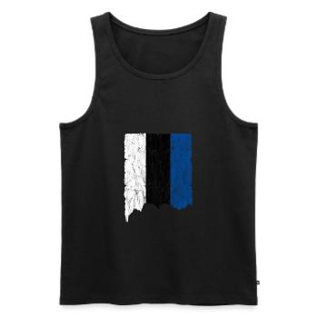 Estland Flagge Vintage Geschenkidee - Männer Premium Bio Tank Top - Schwarz - Vorne - AI Model Male 178 light (178cm)
