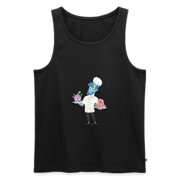 Chef Chef Cadeau Chef Cuisine Monstre Horreur - Débardeur bio Premium Homme - noir - Devant - Michal (187cm)