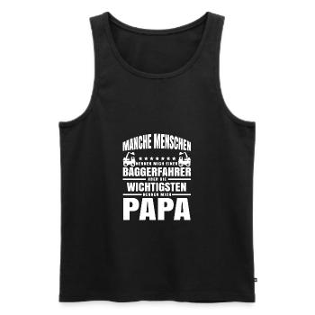 Baggerfahrer Papa Vater baggern Shirt Geschenk - Männer Premium Bio Tank Top - Schwarz - Vorne - Michal (187cm)
