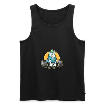 Einhorn Gym Fitness Gewichte Workout Geschenk - Männer Premium Bio Tank Top - Schwarz - Vorne - Michal (187cm)