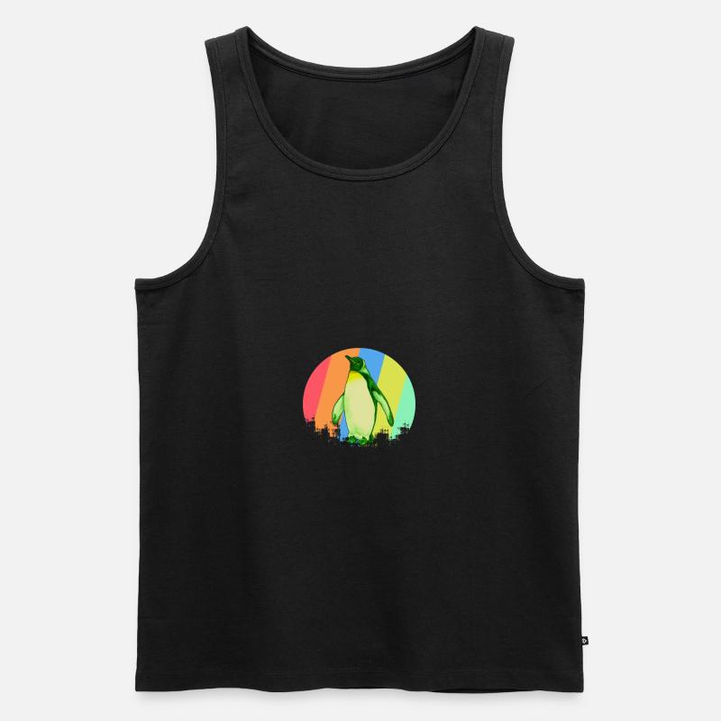 Pinguin Geschenk - Männer Premium Bio Tank Top - Schwarz