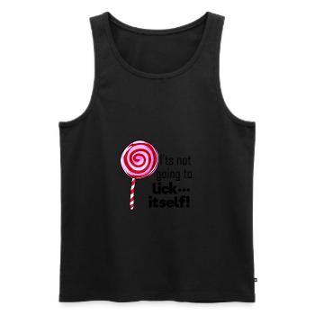 He does not lick himself by himself - lollipops penis - Men's Premium Organic Tank Top - black - Front - Michal (187cm)