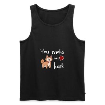 Akita You make my Heart bark - Männer Premium Bio Tank Top - Schwarz - Vorne - Michal (187cm)