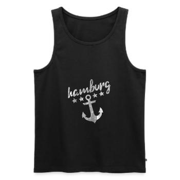 Hamburg Anker - Männer Premium Bio Tank Top - Schwarz - Vorne - AI Model Male 178 light (178cm)