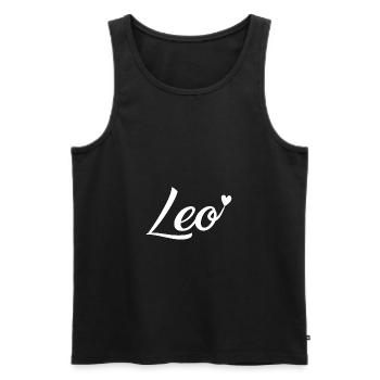 Mein Name ist Leo T-Shirt mit Herz Vorname Kind - Männer Premium Bio Tank Top - Schwarz - Vorne - AI Model Male 178 light (178cm)