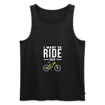 I want to ride my Bike - Männer Premium Bio Tank Top - Schwarz - Vorne - Michal (187cm)