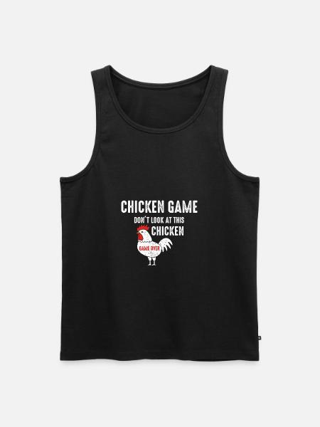 chicken game funny joke design frauen bio t shirt - Männer Premium Bio Tank Top - Schwarz