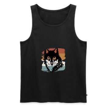 Wolf design for wolf and animal lovers - Men's Premium Organic Tank Top - black - Front - Michal (187cm)