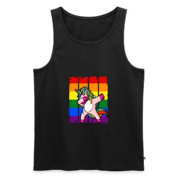 LGBT Einhorn Regenbogen Schwul Lesbisch Liebe - Männer Premium Bio Tank Top - Schwarz - Vorne - Michal (187cm)