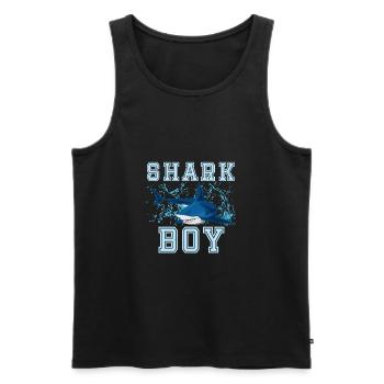 Shark boy shark shark shark birthday boy shirt - Men's Premium Organic Tank Top - black - Front - AI Model Male 178 light (178cm)