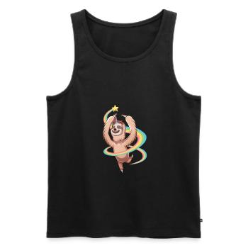 Dancing slothorn sloth - Men's Premium Organic Tank Top - black - Front - Michal (187cm)