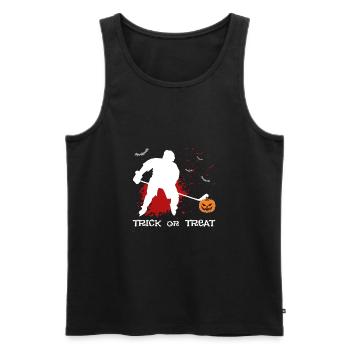 Eishockey Spieler Halloween Kostüm Kürbis Blut - Männer Premium Bio Tank Top - Schwarz - Vorne - Michal (187cm)