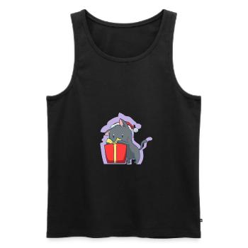 Cute cat Christmas cats Christmas - Men's Premium Organic Tank Top - black - Front - Michal (187cm)