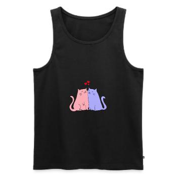 Katzen - Männer Premium Bio Tank Top - Schwarz - Vorne - Michal (187cm)